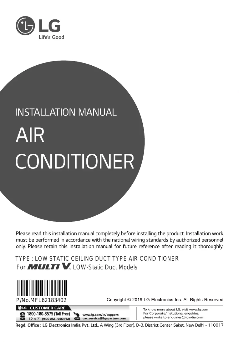 Image de la première page du manuel de l'appareil JRNU24GL6G4