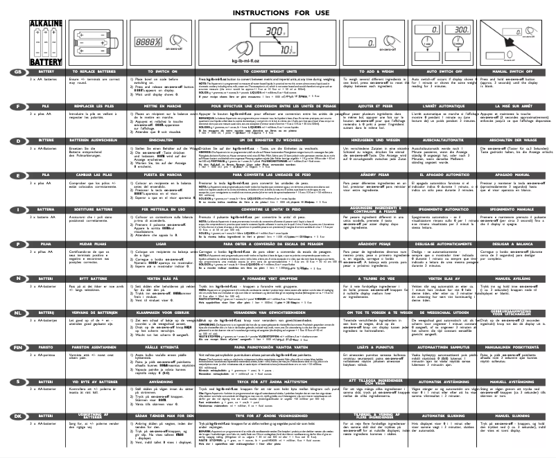 Page 1 de la notice Manuel utilisateur Salter SL2054
