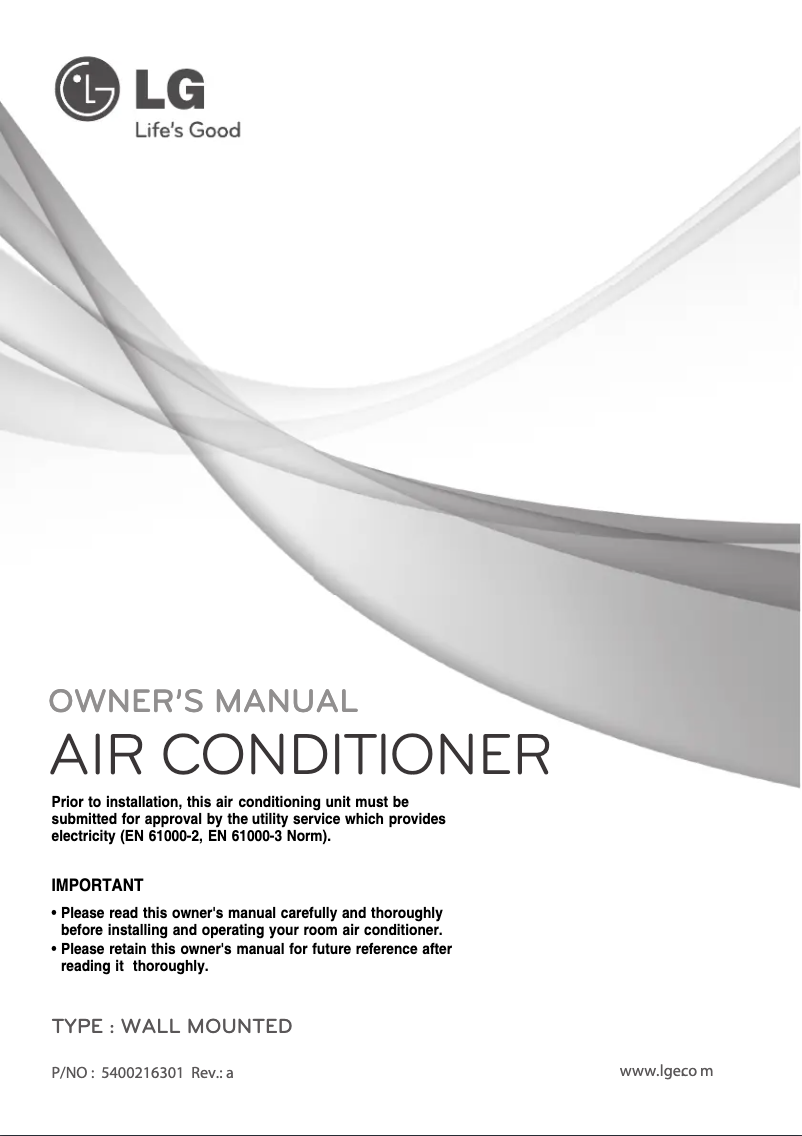 Page n°1 - Manuel utilisateur LG KSUC2465EA2