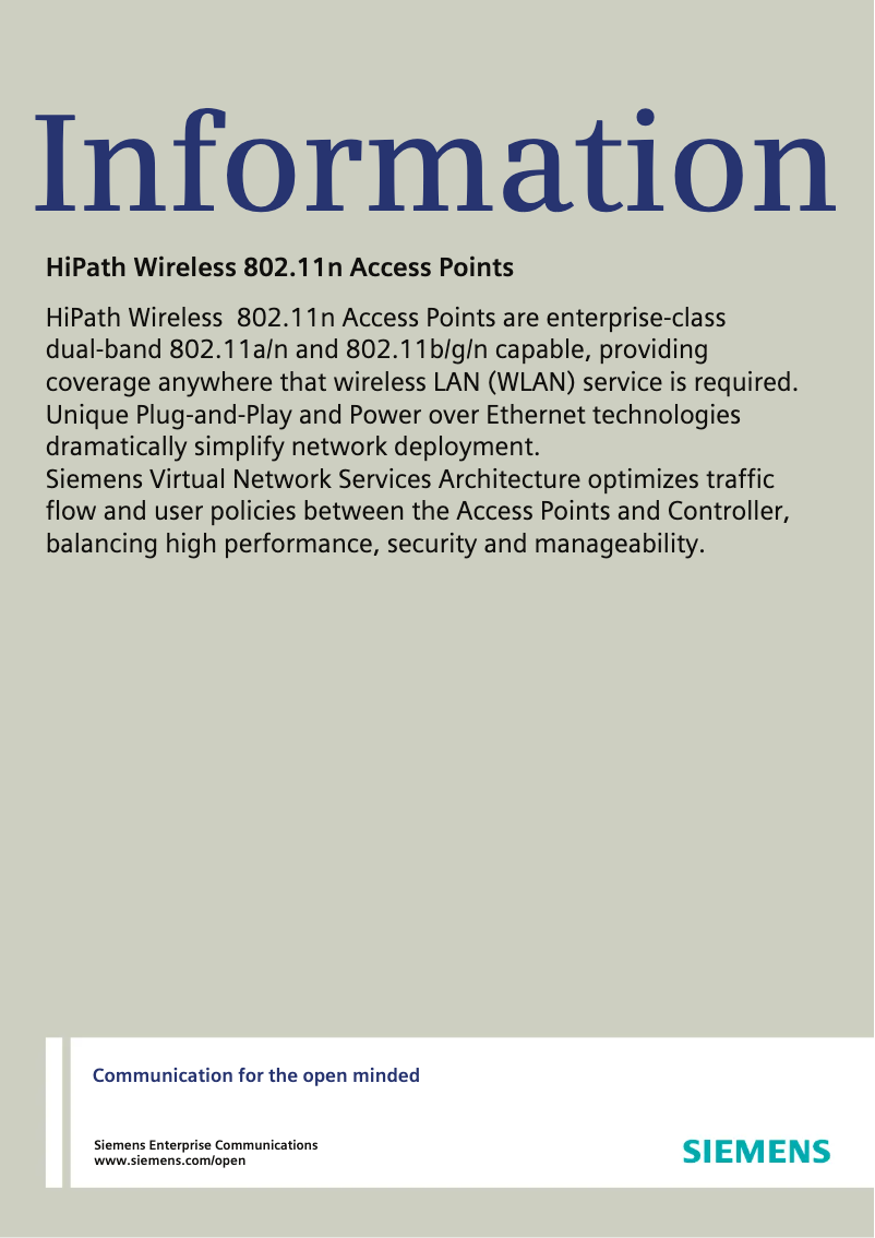 Image de la première page du manuel de l'appareil HiPath AP 3610