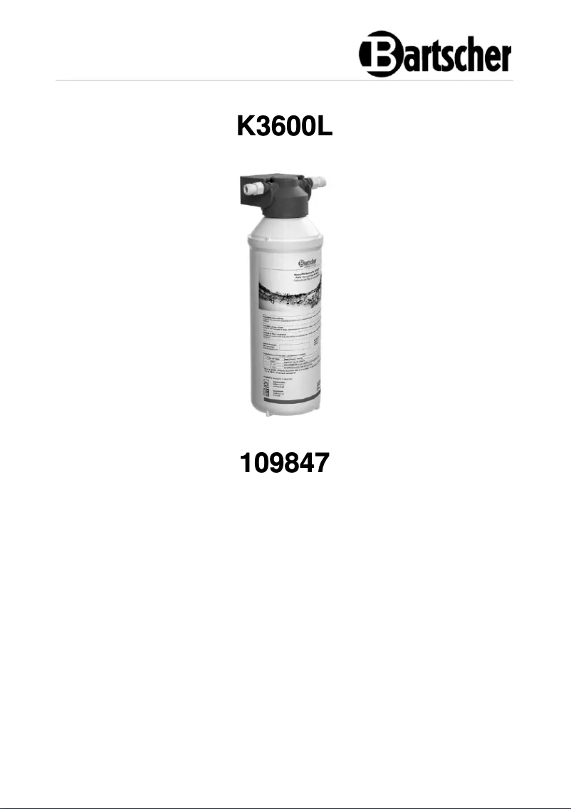 Page n°1 - Manuel utilisateur Bartscher K3600L