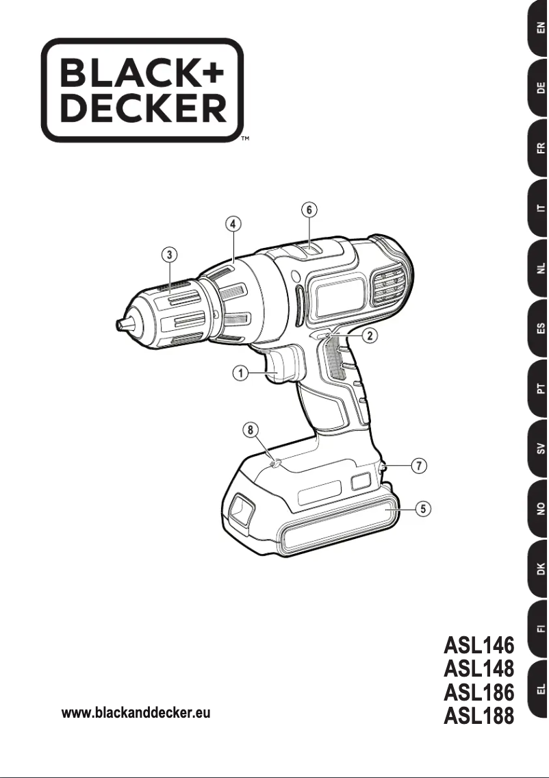 Page 1 de la notice Manuel utilisateur Black & Decker ASL148
