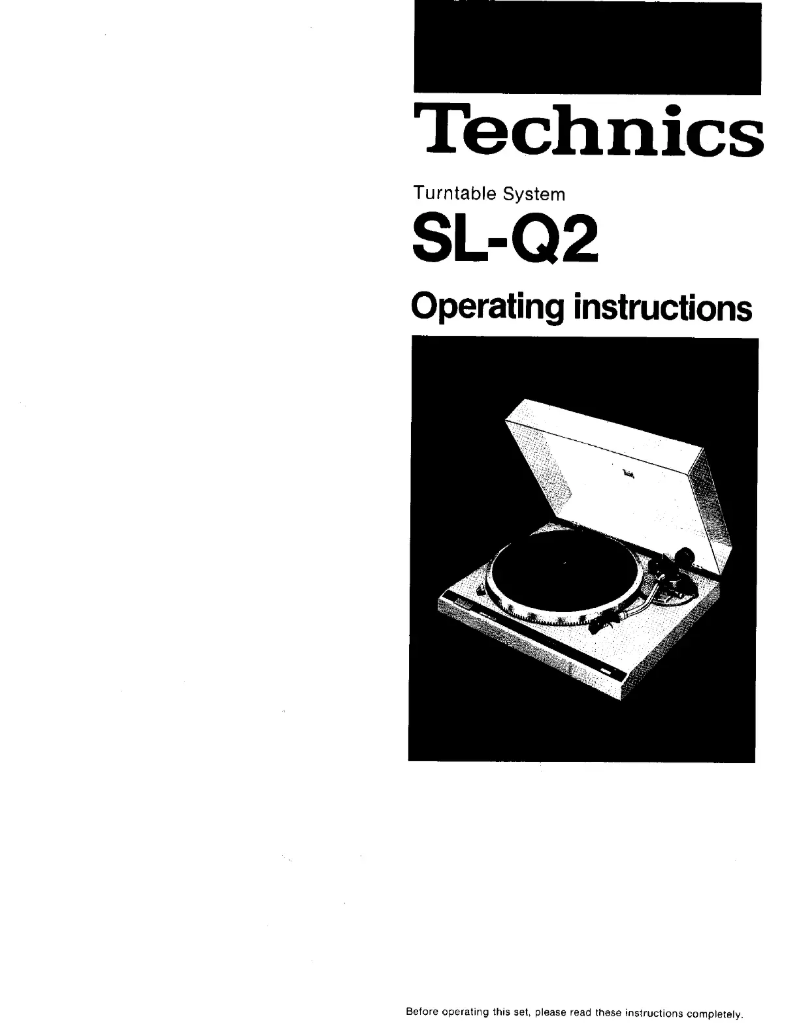Page 1 de la notice Manuel utilisateur Technics SL-Q2