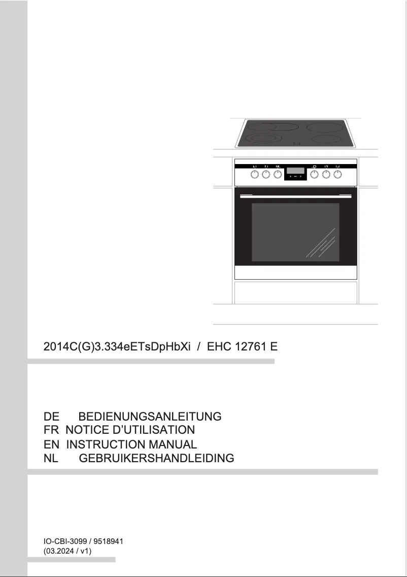Page n°1 - Manuel utilisateur Amica EHC 12761 E