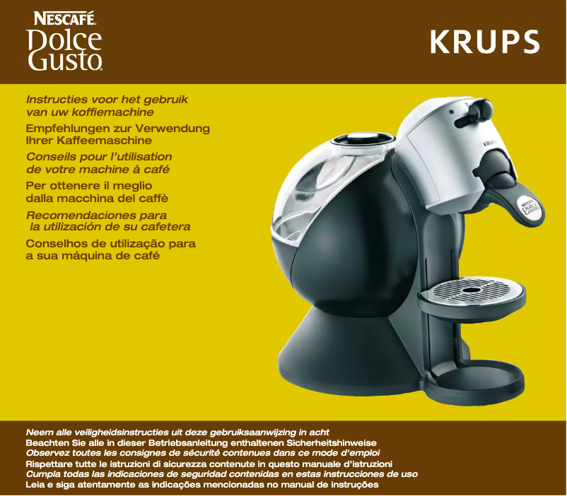 Image de la première page du manuel de l'appareil Nescafe Dolce Gusto KP2000