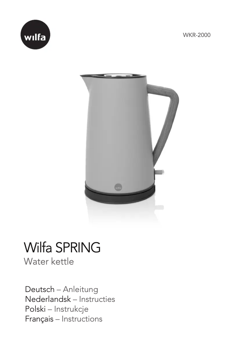 Page n°1 - Manuel utilisateur Wilfa Spring WKR-2000GR