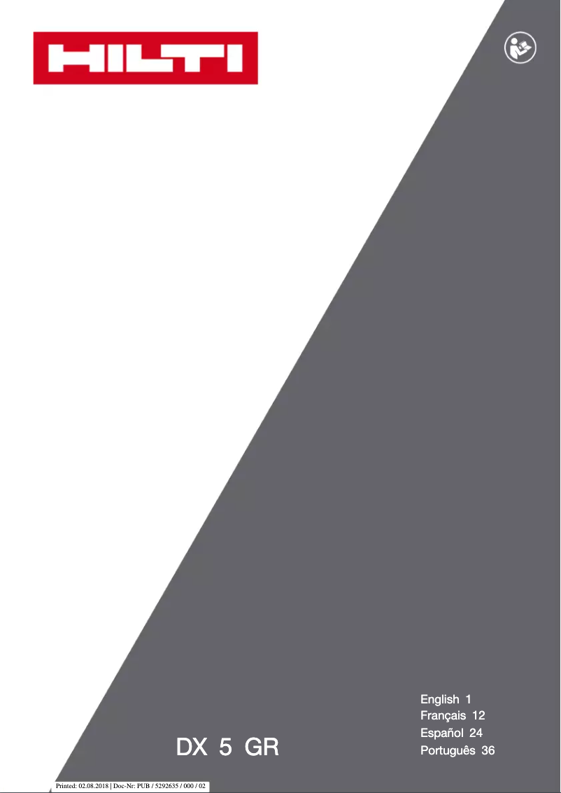 Página 1 del manual Manual de usuario Hilti DX 5-GR