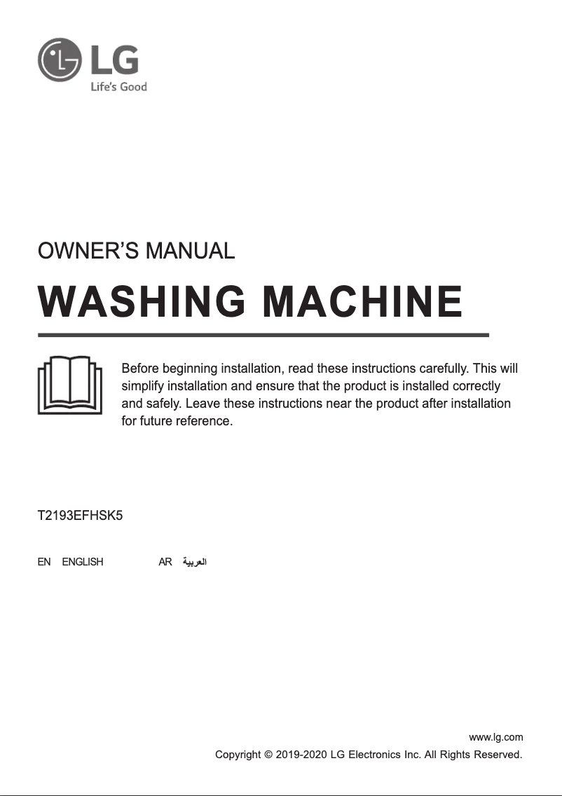 Página 1 del manual Manual de usuario LG T2193EFHSK5