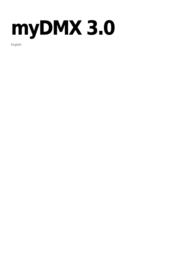 Image de la première page du manuel de l'appareil myDMX 3.0