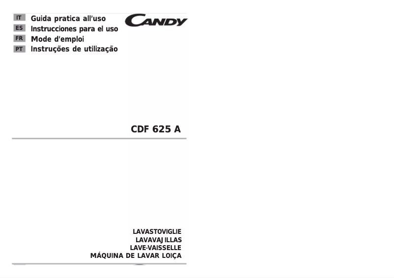 Page 1 de la notice Manuel utilisateur Candy CDF 625 A-01