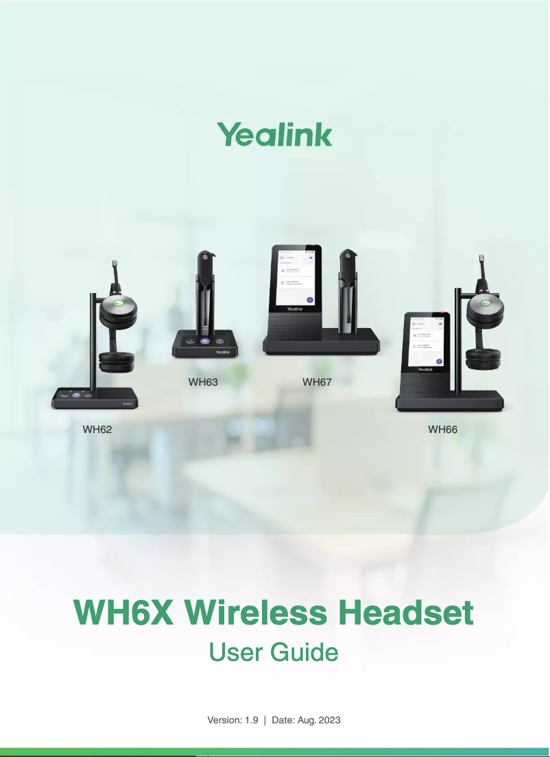 Page 1 de la notice Manuel utilisateur Yealink WH66