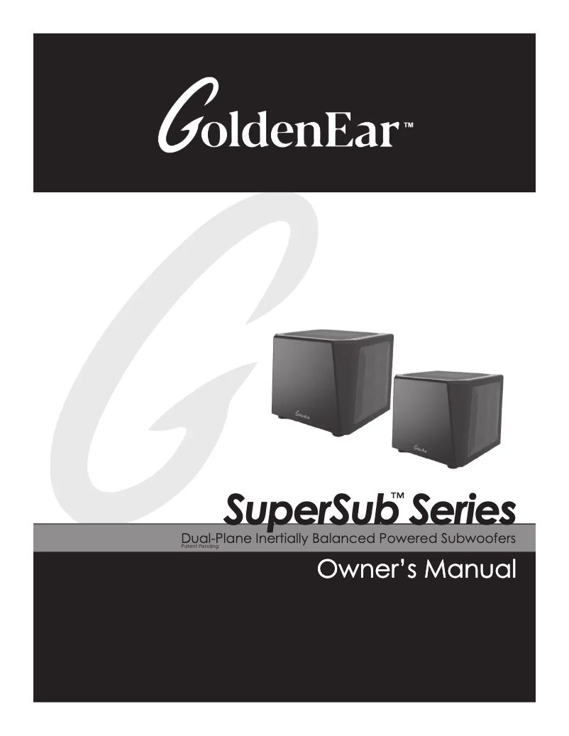 Page 1 de la notice Manuel utilisateur GoldenEar SuperSub X