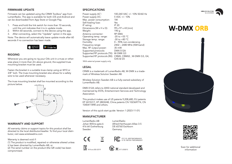 Page n°1 - Guide de démarrage rapide Wireless Solution Orb