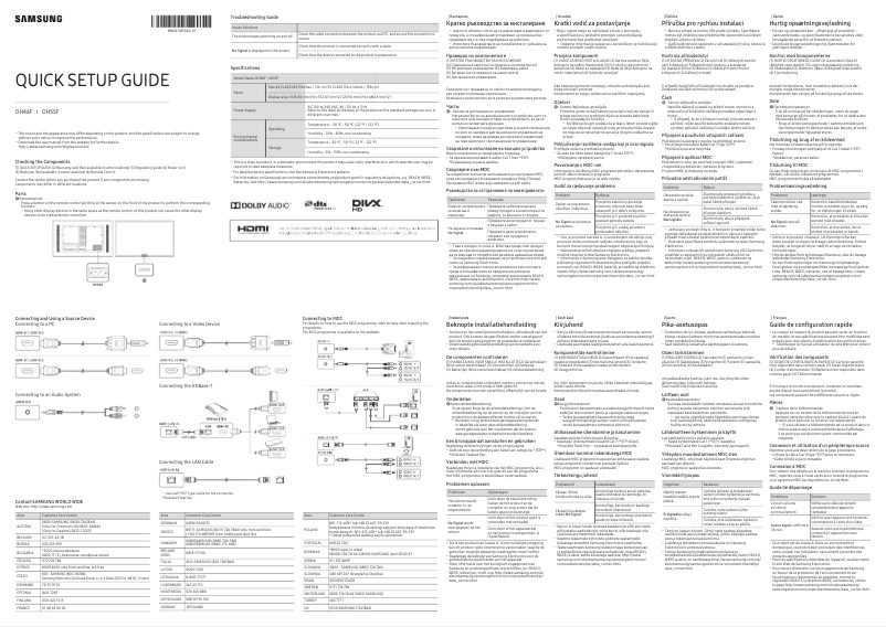 Page 1 de la notice Manuel utilisateur Samsung OM55F-K