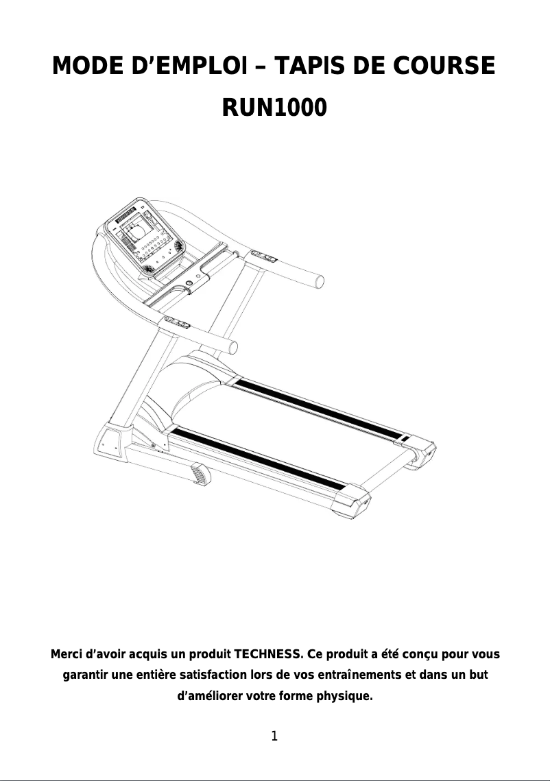 Página 1 del manual Manual de usuario Techness Run 1000