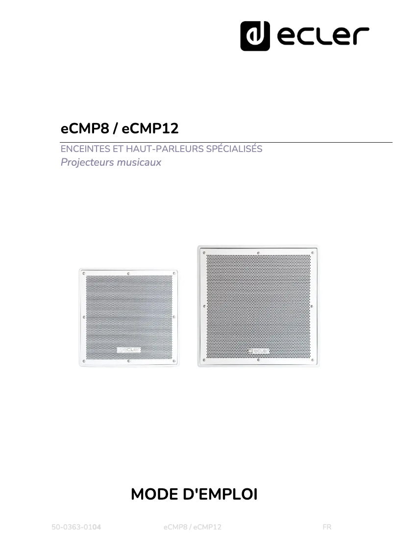 Page 1 de la notice Manuel utilisateur Ecler eCMP8