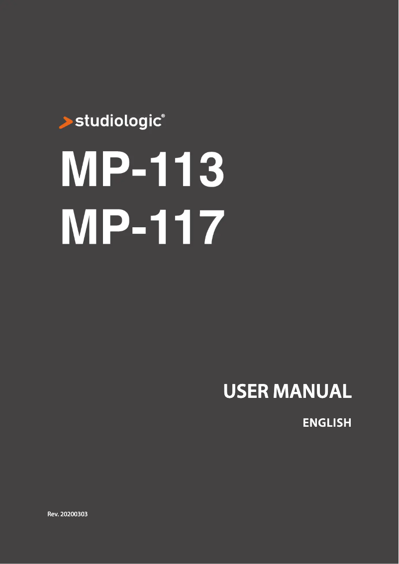 Página 1 del manual Manual de usuario Studiologic MP-113