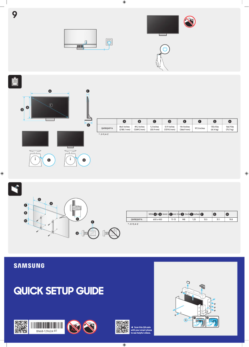 Page n°1 - Guide de démarrage rapide Samsung QN90A