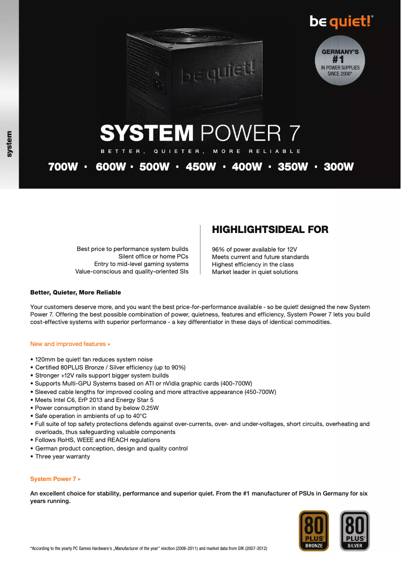 Image de la première page du manuel de l'appareil System Power 7