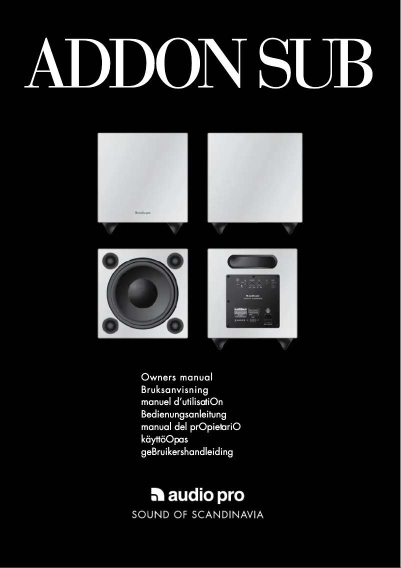 Page n°1 - Manuel utilisateur Audio Pro Addon Sub