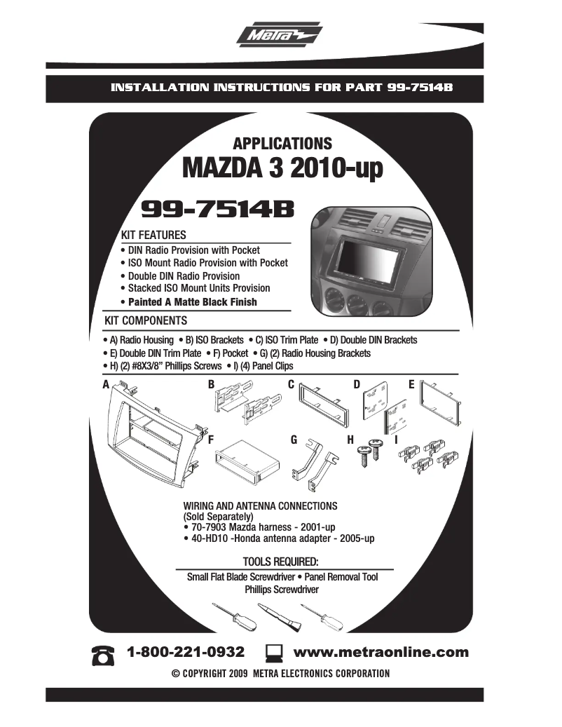 Página 1 del manual Manual de instrucciones Metra 99-7514B