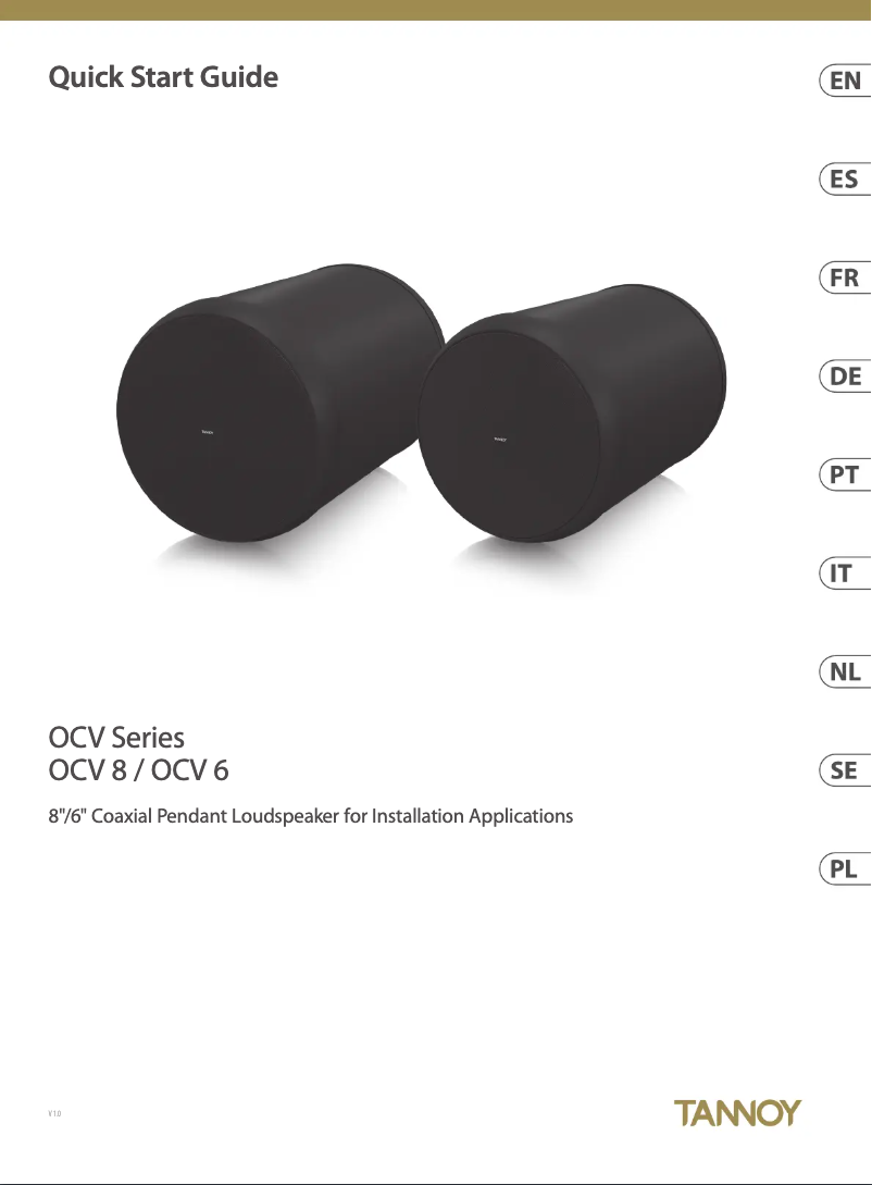 Page n°1 - Guide de démarrage rapide Tannoy OCV 6