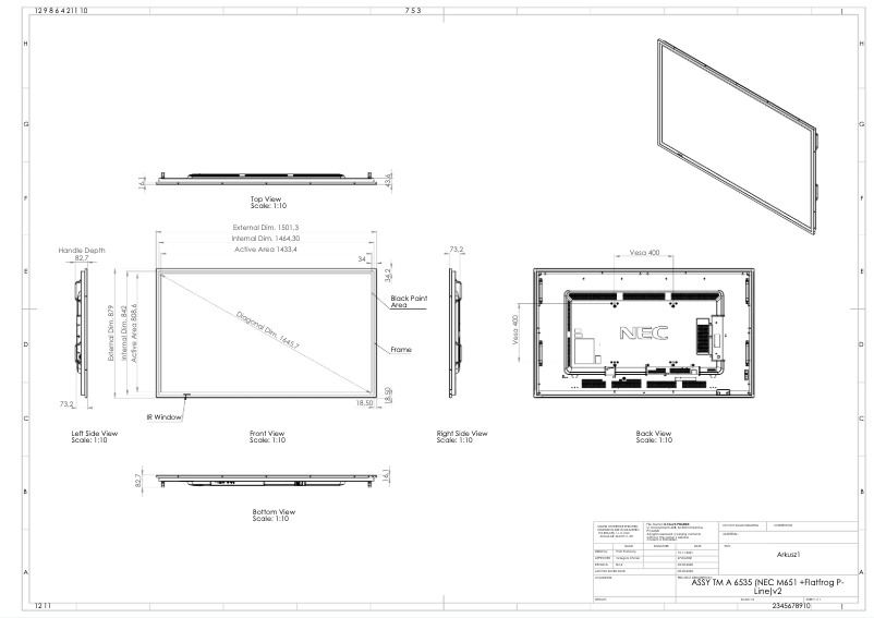 Página 1 del manual Dibujo técnico NEC MultiSync M651