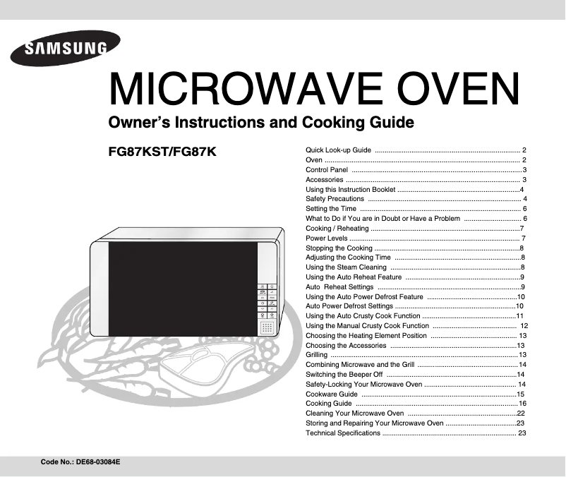 Page 1 de la notice Manuel utilisateur Samsung FG-87KST