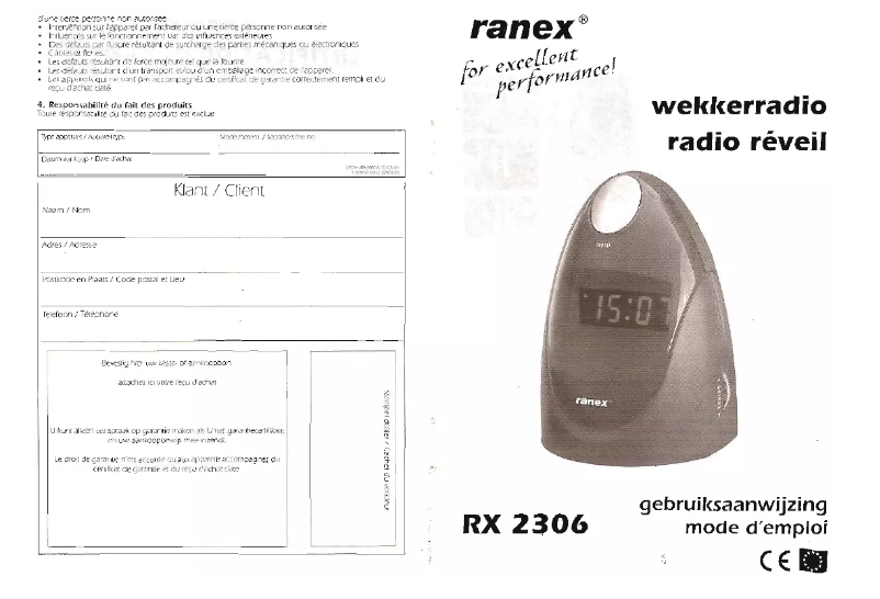 First page image of the manual for RX2306