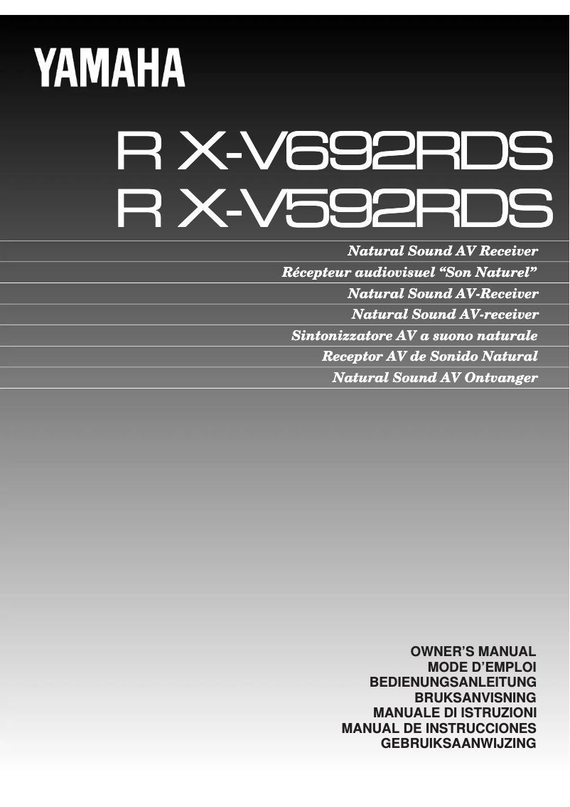 Image de la première page du manuel de l'appareil RX-V692RDS