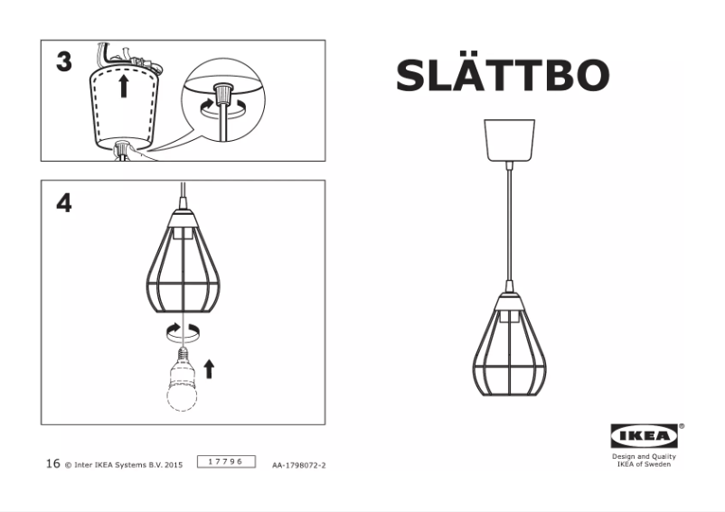 Page 1 de la notice Manuel utilisateur Ikea SLATTBO
