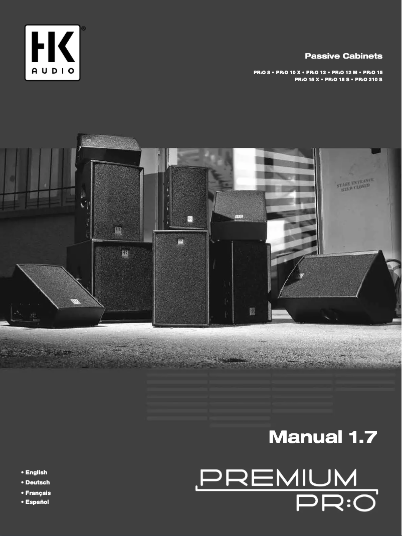 Page n°1 - Manuel utilisateur HK Audio PR:O 15