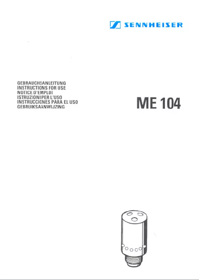 Page 1 de la notice Manuel utilisateur Sennheiser ME 104