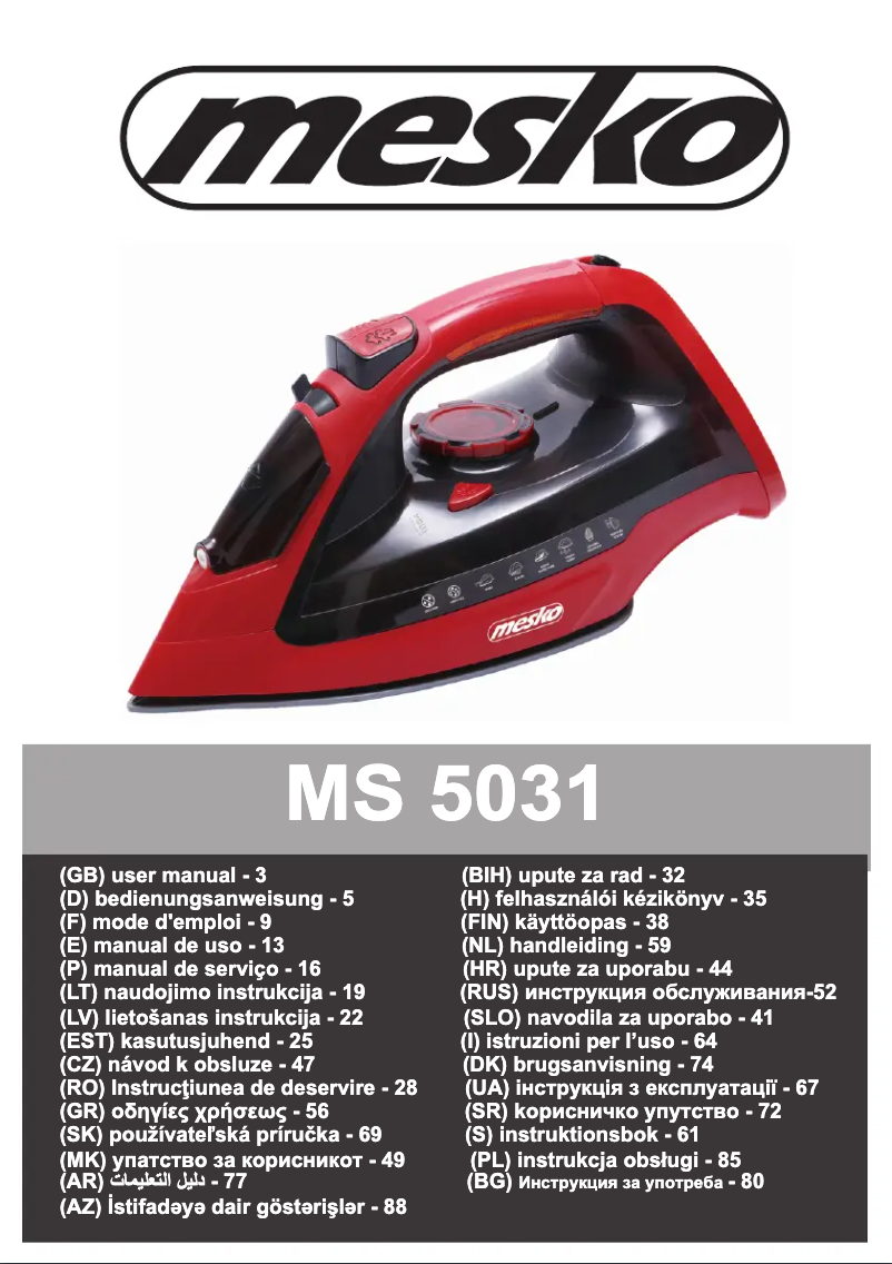 Page n°1 - Manuel utilisateur Mesko MS 5031
