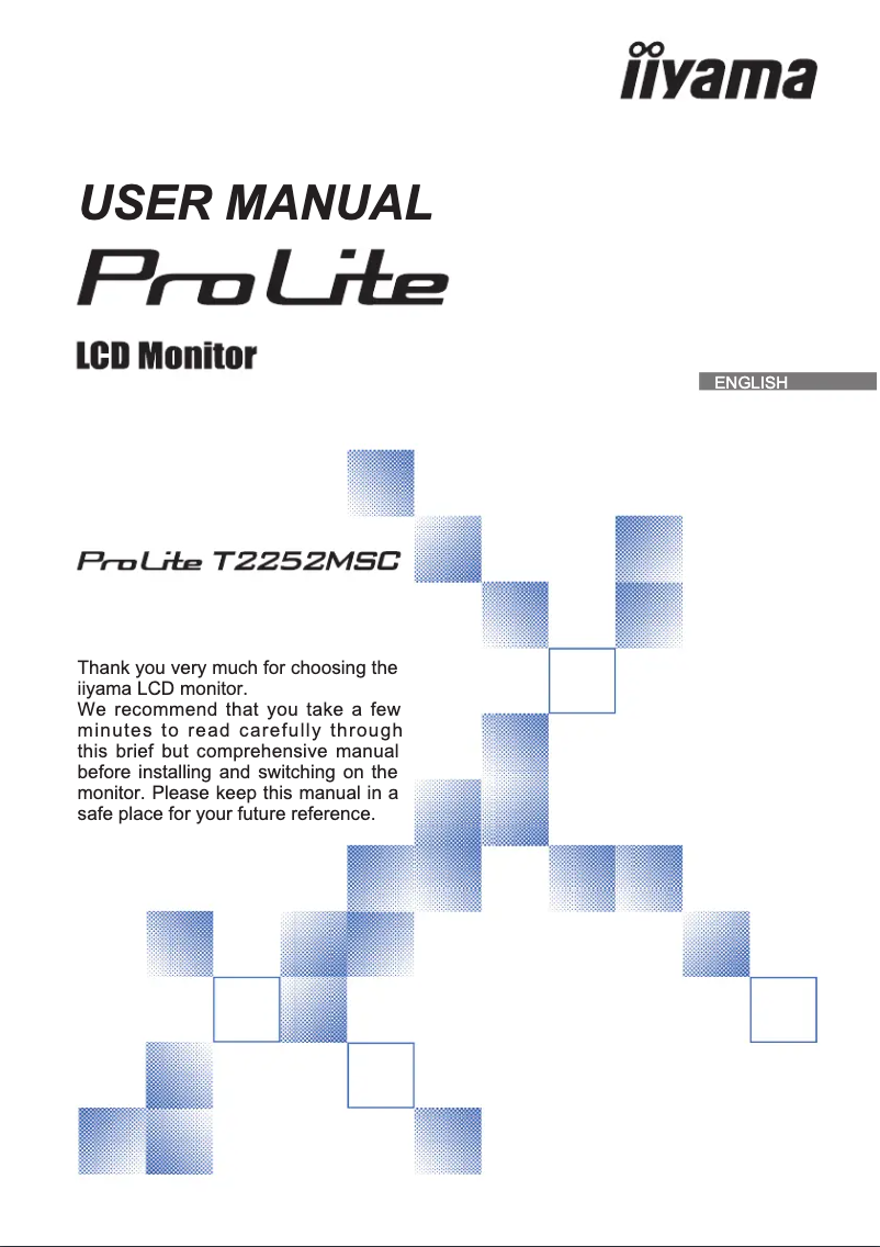 Page 1 de la notice Manuel utilisateur Iiyama ProLite T2252MSC