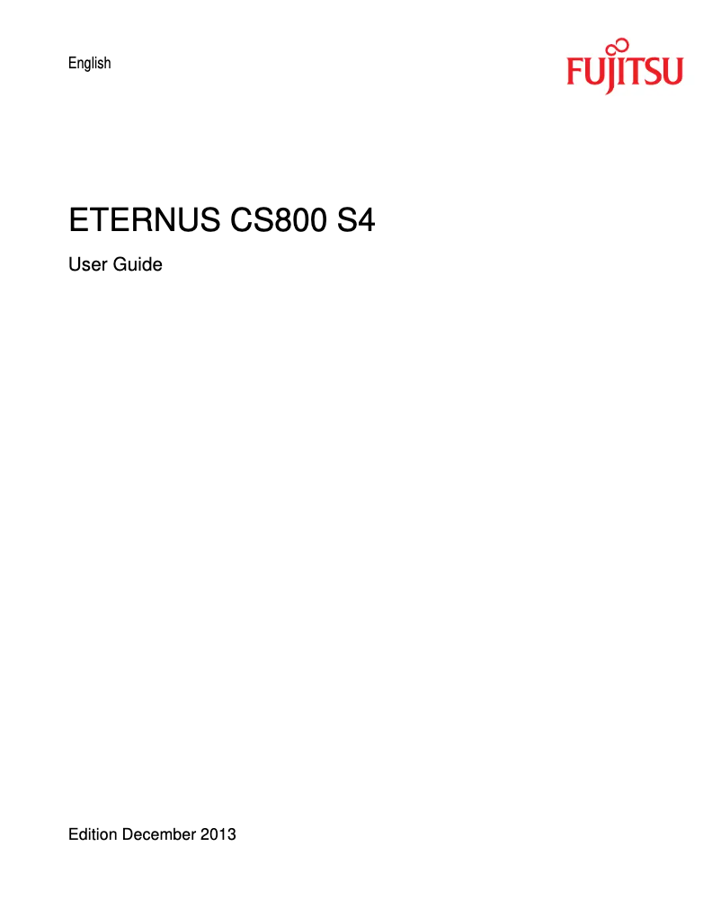 Page 1 de la notice Manuel utilisateur Fujitsu ETERNUS CS800 S4