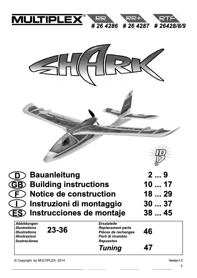 Image de la première page du manuel de l'appareil RR SHARK