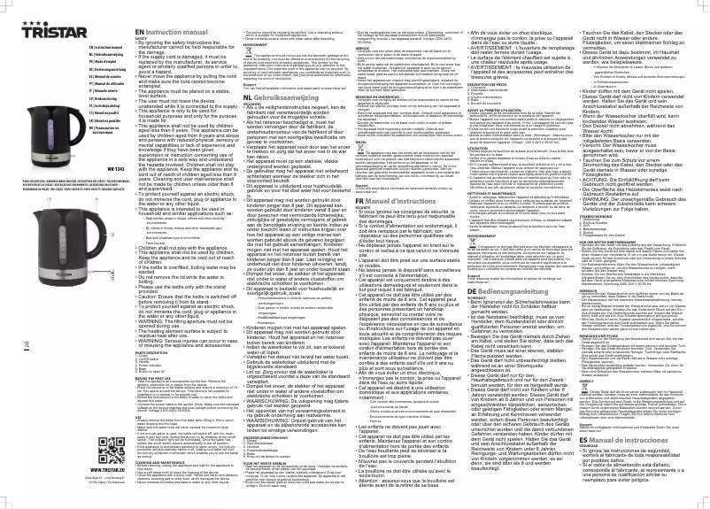 Imagen de la primera página del manual del dispositivo WK-1343