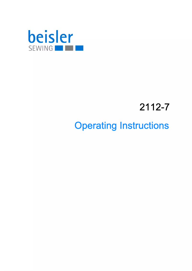 Page n°1 - Manuel utilisateur Dürkopp Adler 2112-7