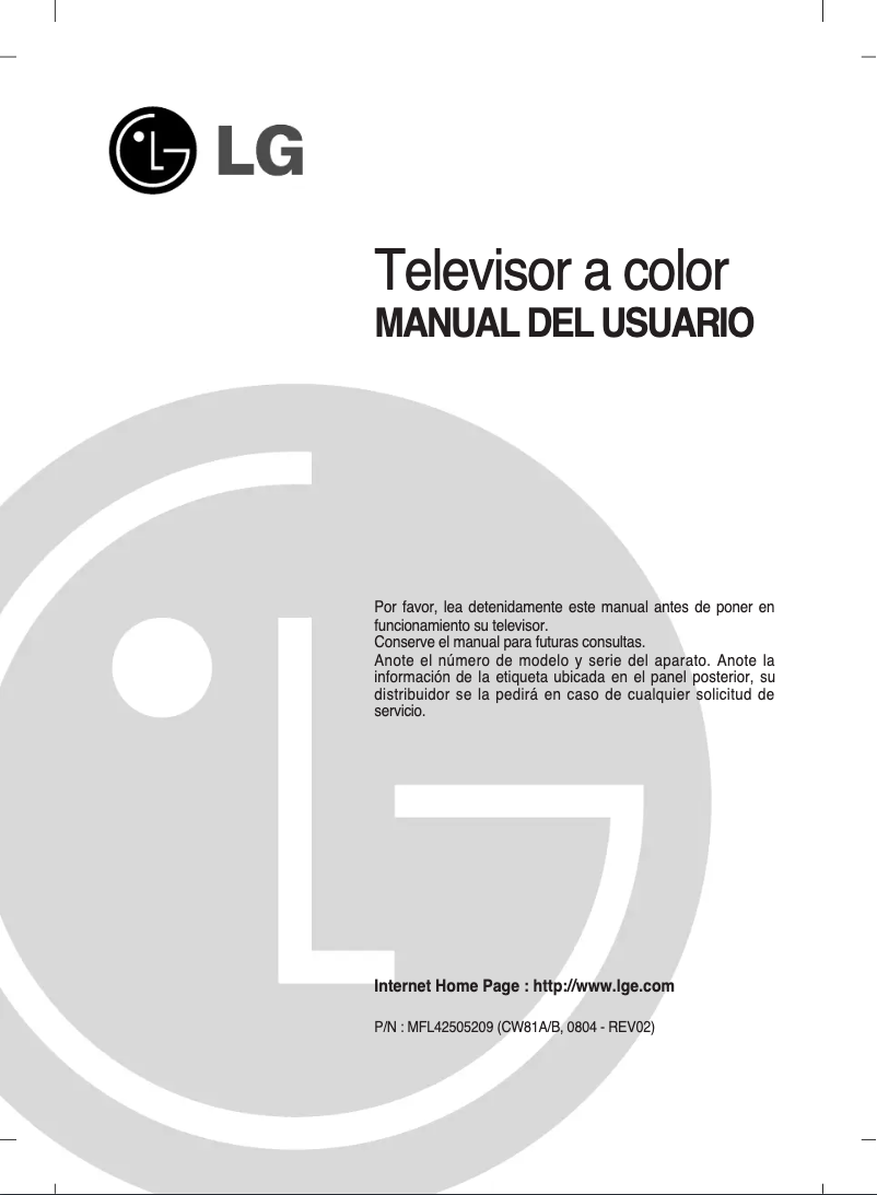 Página 1 del manual Manual de usuario LG 21FJ8RL