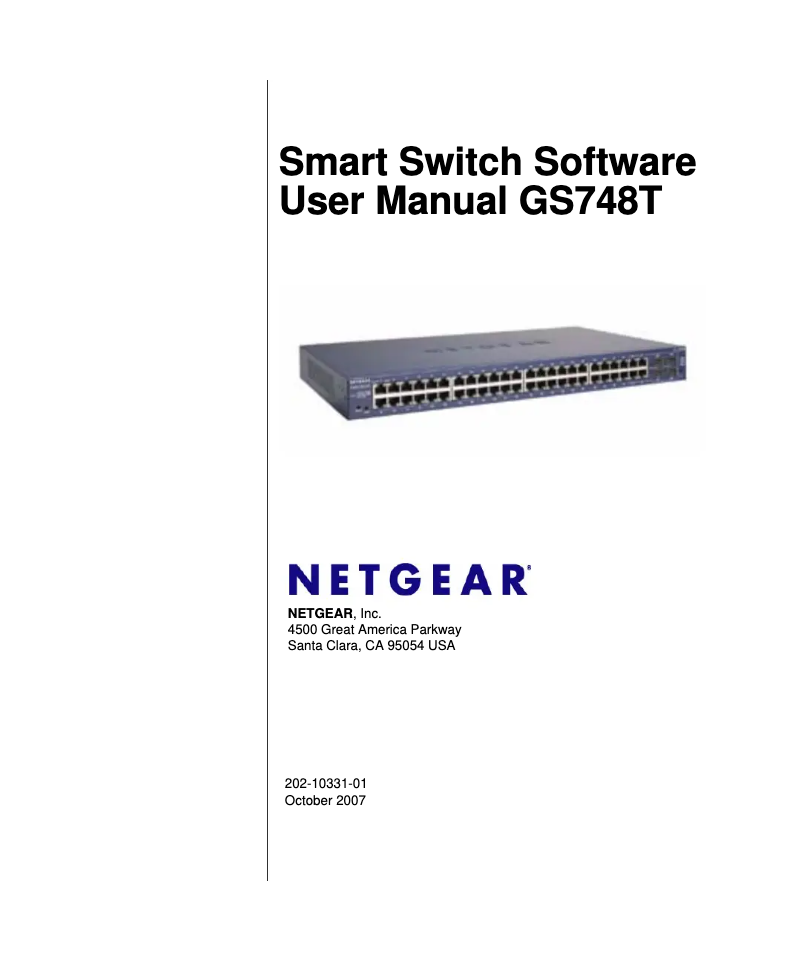 Page 1 de la notice Manuel utilisateur Netgear GS748Tv2