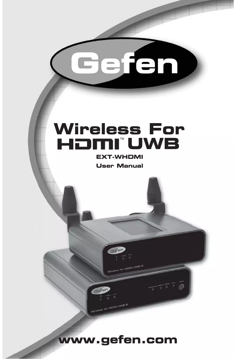 Page 1 de la notice Manuel utilisateur Gefen EXT-WHDMI