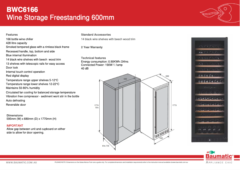 Image de la première page du manuel de l'appareil BWC6166