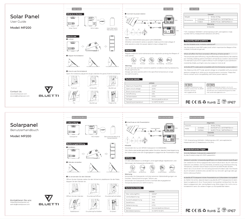 Page n°1 - Manuel utilisateur Bluetti MP200