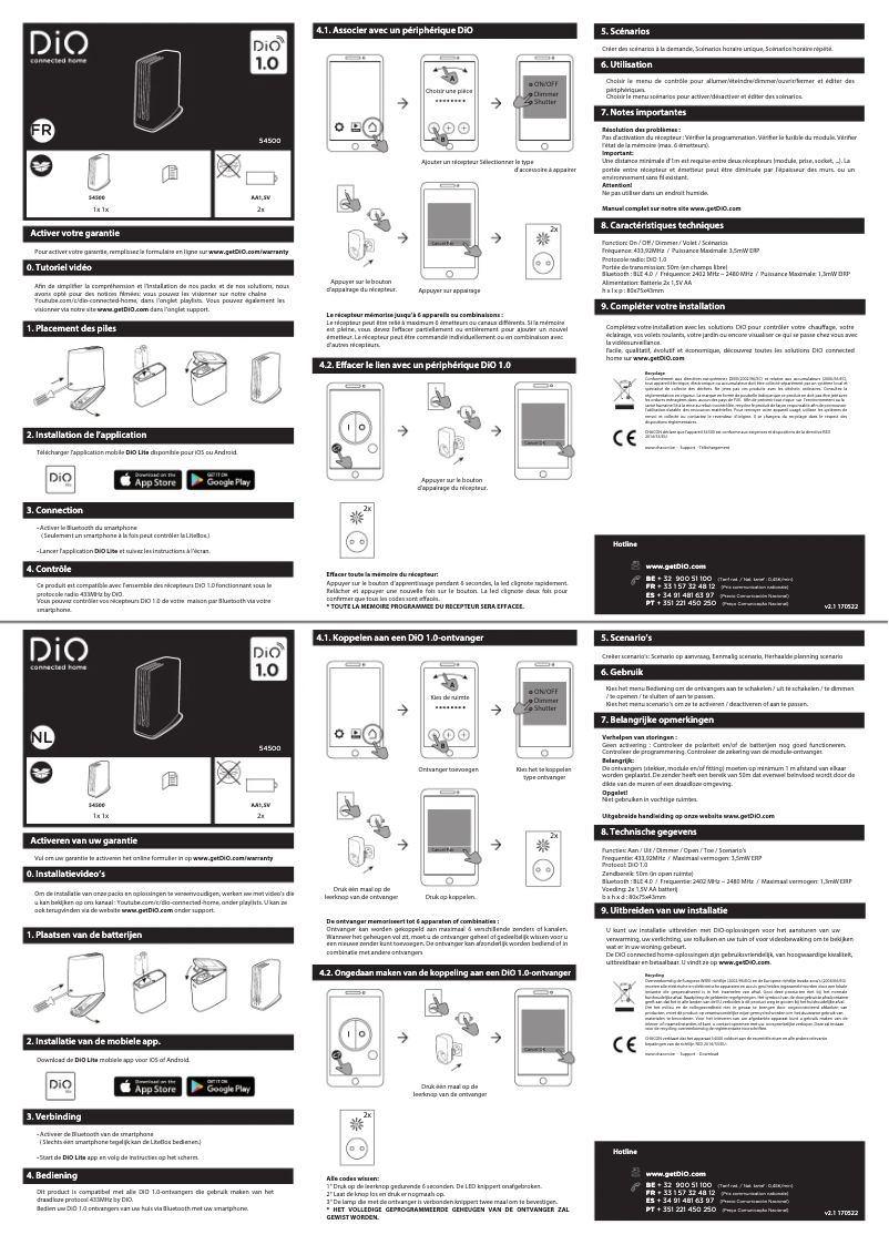 Page n°1 - Manuel utilisateur DiO 54500