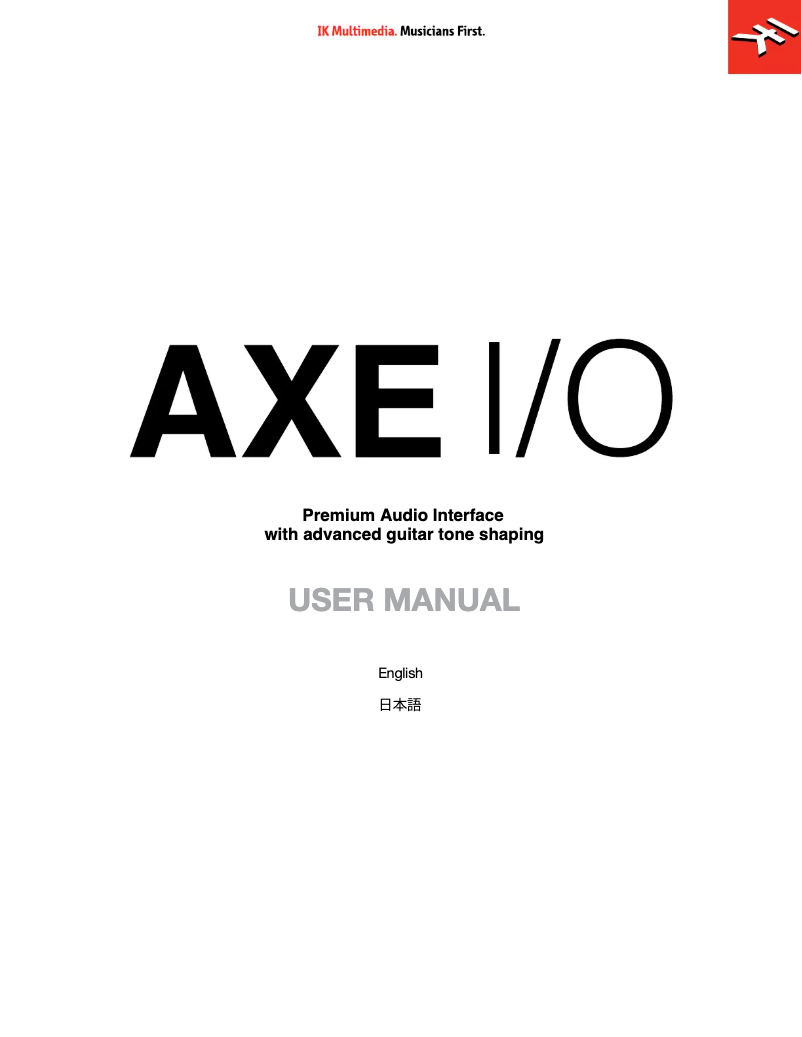 Image de la première page du manuel de l'appareil AXE I/O