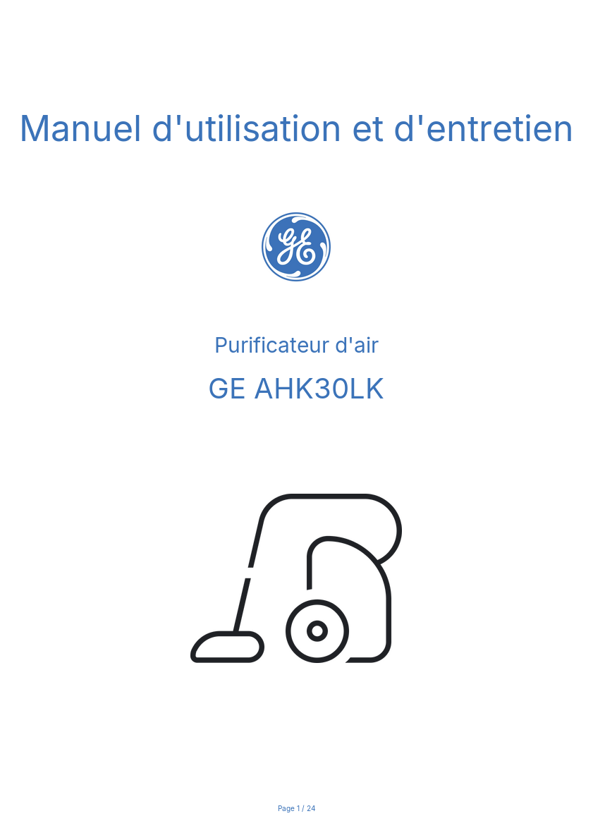 Image de la première page du manuel de l'appareil AHK30LK