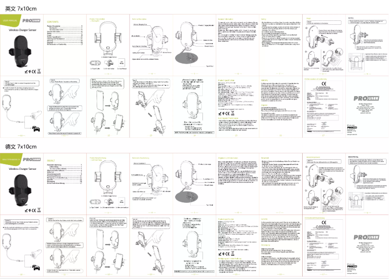 Page 1 de la notice Manuel utilisateur Pro-User WCS1