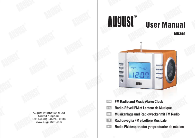 Page 1 de la notice Manuel utilisateur August MB300