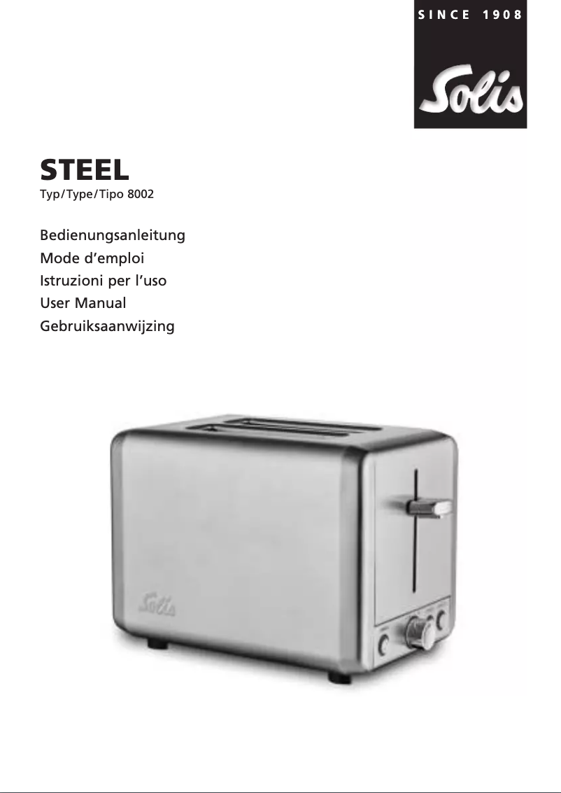 Image de la première page du manuel de l'appareil Toaster Steel 8002